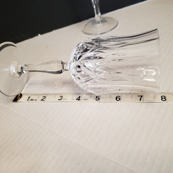 2 Royal Crystal Rock, Opera from Italy 8 oz Criss Cross Paneled Water Goblet - Picture 10 of 11